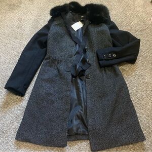 H&M | New black Dress Pea Coat sz 2 XS